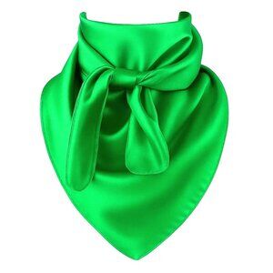 Kelly Green Wild Rag Scarf 35x35 Satin Western Cowgirl Cowboy Bandana